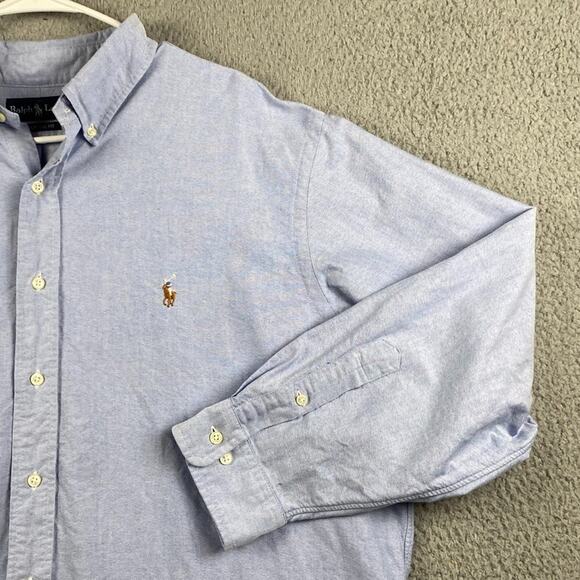 VTG Ralph Lauren Oxford Button Down Shirt Men's 18 34/35 2XL Blue Formal Causal - Picture 4 of 12
